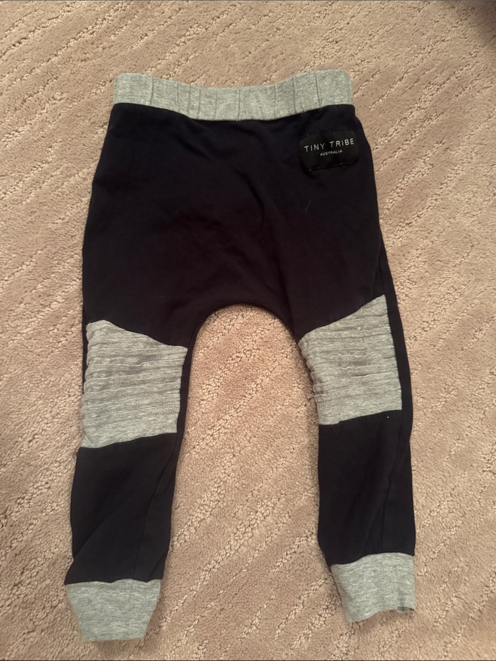 Tiny Tribe Black & Gray Kids Jogger Pants